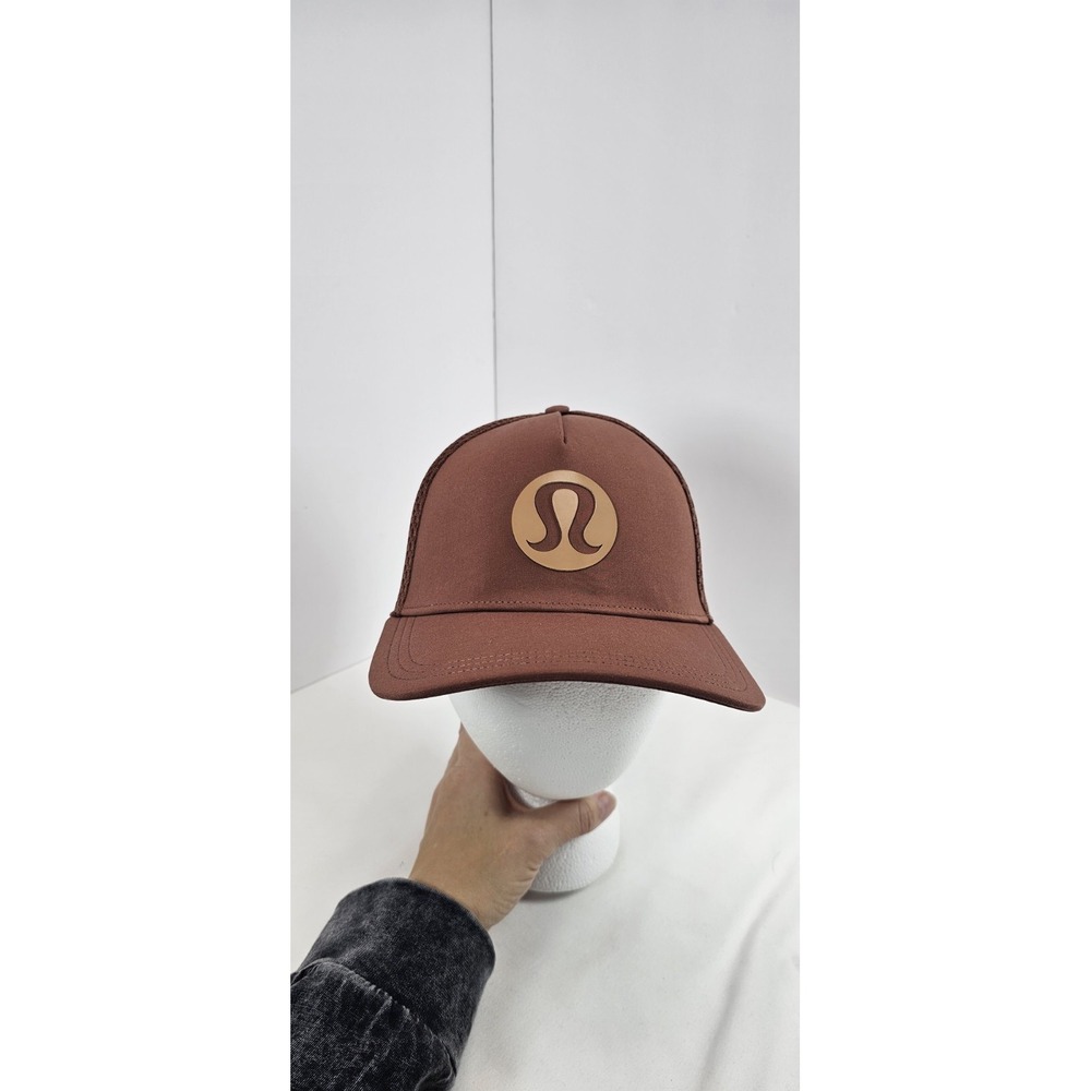 Lululemon Logo Baseball Hat Brown Adjustable Athletic Cap Yoga Running Copper